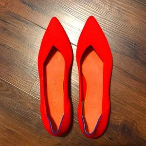 Rothy’s red pointed flats 11.5 EUC